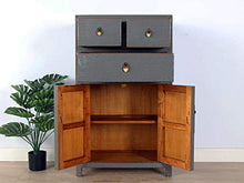 Yajutang - Cassettiera cinese con 3 cassetti, 2 ante, colore: grigio