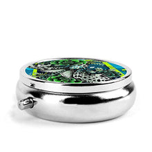 Scatola rotonda per medicina portatile, mini portapillole in metallo, dispenser per pillole tascabili, borsa da viaggio, regalo leopardato