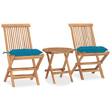 vidaXL Set da Pranzo Giardino Pieghevole 3 pz Cuscino Massello di Teak