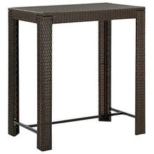 FAMIROSA Tavolo da Bar da Giardino Marrone 100x60,5x110,5 cm Polyrattan