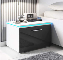 muebles bonitos Comodino di Design Victoria Bianco Nero con LED RGB