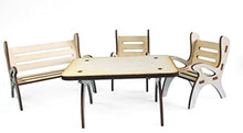 Petra S bastel News a gmh08fs1 Tavolo Gruppo, Composto da 1 Tavolo, 1 x per Panca da Giardino e 2 sedie in Legno, 4 Pezzi