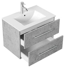 Set di mobili da bagno Firenze 70 (4 parti/C) grigio cemento e armadio specchio