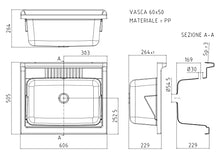 Arredobagnoecucine Mobile lavatoio,cm.60x50x85, in kit, 2 ante,vasca e asse lavapanni,resina bianco