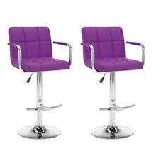 FAMIROSA Sgabelli da Bar 2 pz Viola in Similpelle-3631