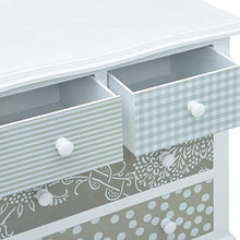 FAMIROSA Credenza con 4 Cassetti Bianca e Grigia 65,5x35x68 cm in MDF