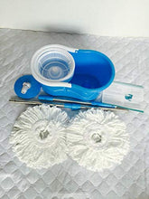 SSAYY Spray Mop Spin Mop con Secchio Doppie Teste per Mop Manico per Mop Estensibile Blu per Riporlo Facilmente