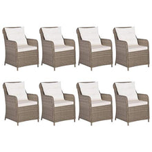 SKM Set da Pranzo da Giardino 9 pz in Polyrattan Marrone (133.7kg)