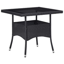 SKM Set Mobili da Pranzo per Giardino 3 pz Nero Polyrattan e Acacia (21kg)