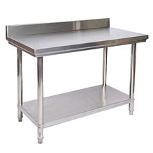 Wiltec Tavolo di Lavoro in Acciaio Inox con Bordo di Protezione 100 x 60 x 85 cm