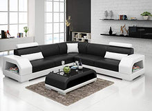 JVmoebel G8001B - Divano angolare XXL, in pelle, design moderno, a forma di L