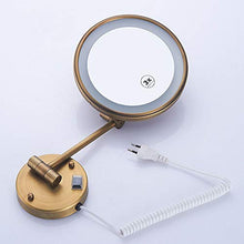 WM - Specchio da trucco a LED, con luce singola, con lente d'ingrandimento, pieghevole e girevole, per bagno, 10,27 (design: punch)