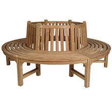 KMH®, panca per albero a 360° (cerchio) con schienale in legno di teak massiccio! (#102092)