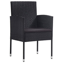 Oushome Set Mobili da Pranzo per Giardino 9 pz in Polyrattan Nero