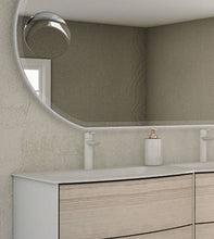 Mobile bagno sospeso moderno Soho rovere cm 122,con specchio a led e lavabo