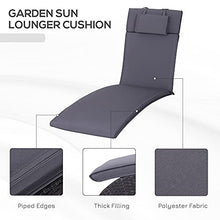 Outsunny Cuscino per Sdraio Lettino Prendisole da Giardino 198x53x5cm Grigio