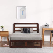 MAXCOO - Letto orizzontale in legno di pino color noce, 4 m