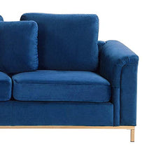 Beliani Divano Angolare in Velluto Blu Scuro Versione Destra Oslo