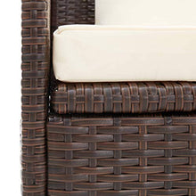 Tidyard Lettino Prendisole da Giardino Cuscini in Polyrattan per Giardino Terrazzo Balcone,Lettino da Sole,Lettino da Esterno,200 x 60 x 58 cm,Marrone