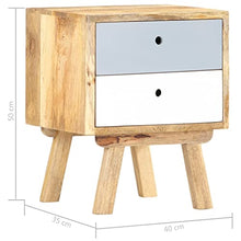 vidaXL Comodino 40x35x50 cm in Legno Massello di Mango