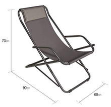VERDELOOK Formentera, Poltrona a Sdraio oscillante, 90x60x73 cm, Grigio