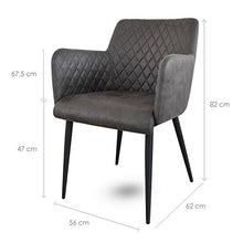Damiware Rose Sedia con bracciolo | sala da pranzo Comfort Rivestimento in Tessuto (Stone)
