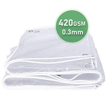LSXIAO Teloni Impermeabili Resistenti Telone Trasparente con Occhielli in Metallo, Copertura in Plastica 450GSM Resistente alle Intemperie Perfetto per Coperture per Terrazzi E Serre