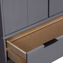 Armadio New York Range, in legno di pino massiccio, grigio