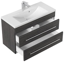Mobile bagno Mars 800 SlimLine con specchio a LED antracite venato