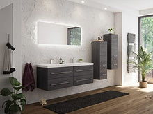 Set di mobili da bagno PersepolisXL Antrc. vetado con 2 colonne e specchio a LED