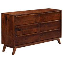 SKM Cassettiera Marrone 140x40x80 cm in Legno Massello di Mango