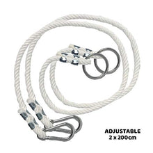 MAMOI Corda per Altalena di 100 kg | 2 x prolunga per Corda di Altalena con moschettone in Metallo | Prodotta nell'UE (Corde di prolungamento per altalene 2m)