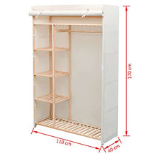 BIGTO Armadio in Tessuto e Legno di Pino 110 x 40 x 170 cm