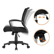 Yaheetech Sedia da Ufficio Scrivania Ergonomica Girevole in Tessuto Traspirante Reclinabile Altezza Regolabile con Rotelle e Braccioli Nera