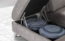 Dafnedesign.Com - Divano angolare 3 posti con penisola a Sinistra - Colore: Platino - cm. 271 x 222 x 94h