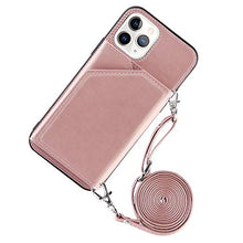 Lanyard - Custodia per carte di credito per iPhone 11 Pro Max (6,5 pollici), colore: Oro rosa
