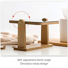 BSTCAR 1PC Specchio Make Up, Specchio per Il Trucco in Legno Ruotato 180°, Specchio da Tavolo