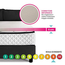 GEEMMA s.r.l. Topper singolo materasso, sovra materasso MOLTO RIGIDO, correttore ortopedico materasso CAUCCIU FOAM H6 cm, tessuto anallergico sfoderabile, 4 lati in ARGENTO - ORTOPEDIC 80x200