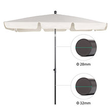 Sekey® 200x125cm Parasole Ombrellone Balcone Esterno da Giardino Protezione UV 50+ Crema Rettangolo