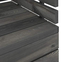 Tidyard Divano Angolare da Giardino Pallet Legno di Pino Grigio Scuro,Divano da Giardino,per Esterno, Balcone, Giardino