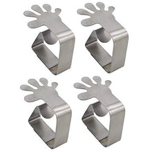 LANGING Pack of 4 - Clip per tovaglia in acciaio inox, colore: Argento