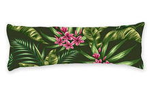 Mesllings - Federa per cuscino per corpo con pianta tropicale verde, 183 x 50,8 cm