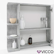 Vicco Armadietto Con Specchio Fynn Specchio per il bagno Cemento Con ripiani