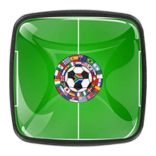 Campo da calcio con logo palla Pomelli per Porta Set di 4 Pomelli per Mobili Manopole per Cassetti Cucina Armadio Vetro