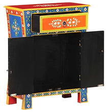 vidaXL Credenza Dipinta a Mano 60x30x75 cm in Legno Massello di Mango