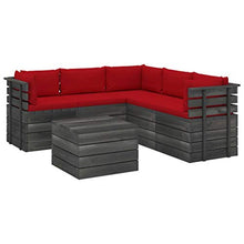 FAMIROSA Set Divani da Giardino su Pallet 6 pz con Cuscini Massello Pino-1953