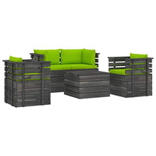 FAMIROSA Set Divani da Giardino su Pallet 5 pz con Cuscini Massello Pino-1826