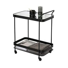 Carrello/Auto da Pranzo in Ferro battuto, Portatile Multifunzione, Carrello da tè Mobile Domestico, credenza Semplice, Nero (60 * 37 * 76cm)