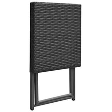 SKM Set da Pranzo da Giardino 5 pz Pieghevole in Polyrattan Nero