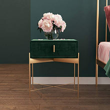 Comodino, Flanella Iron Art con Cassetti Comodino Simplicity, per Camera da Letto/Soggiorno/Corridoio,Verde